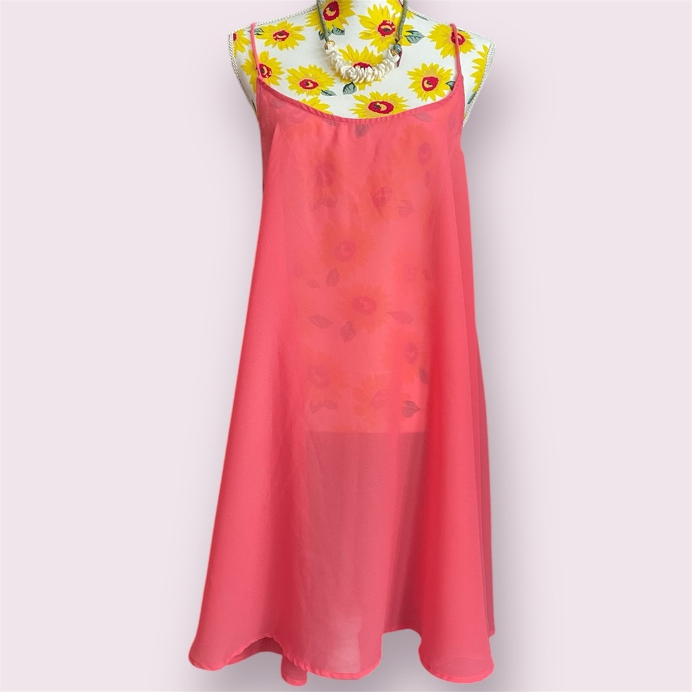 Free People: Sheer Coral Beach Coverup | Size Medium Oversized